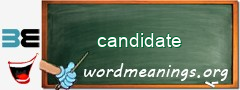 WordMeaning blackboard for candidate